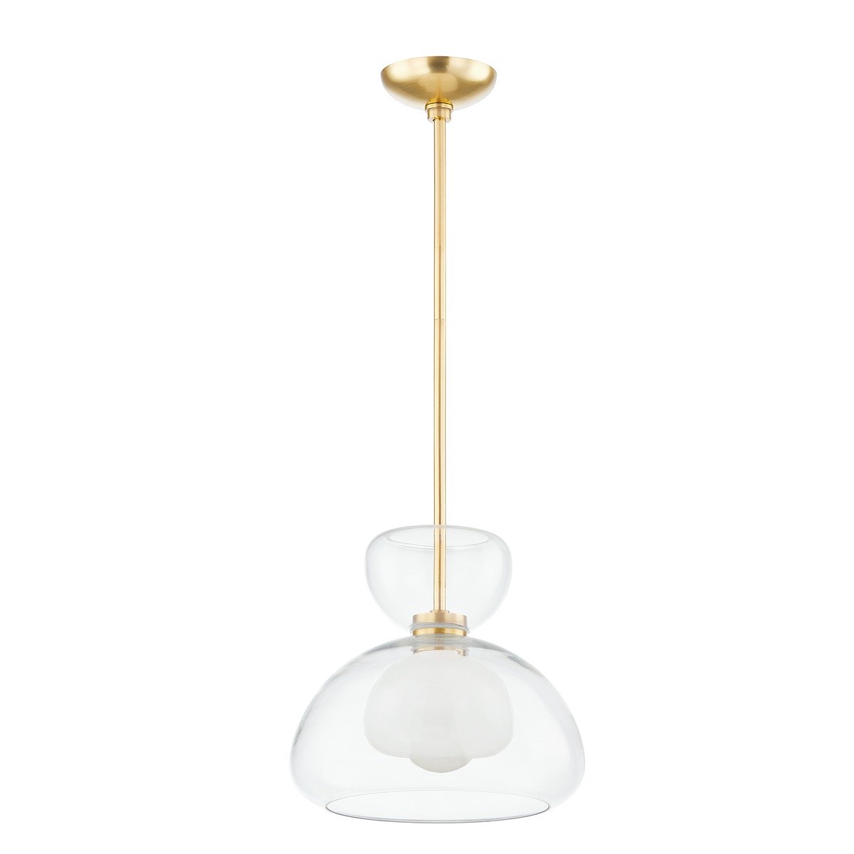Cortney 1 Light Pendant Light - Aged Brass