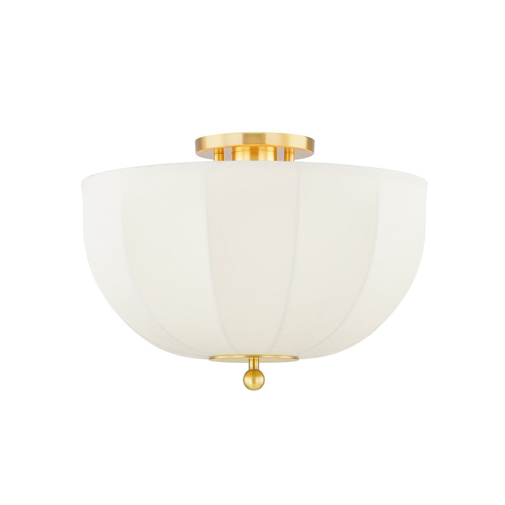 Meshelle 1 Light Flush Mount - Aged Brass