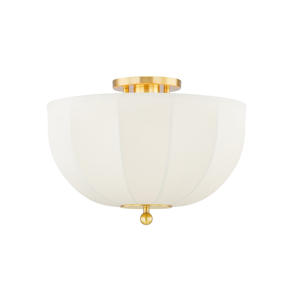 Meshelle 1 Light Flush Mount - Aged Brass