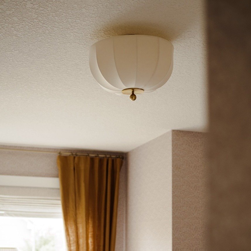 Meshelle 1 Light Flush Mount - Aged Brass