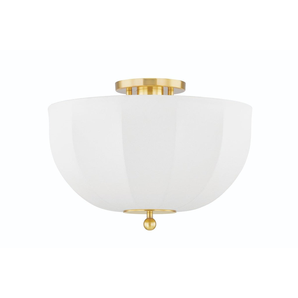 Meshelle 1 Light Flush Mount - Aged Brass