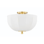 Meshelle 1 Light Flush Mount - Aged Brass