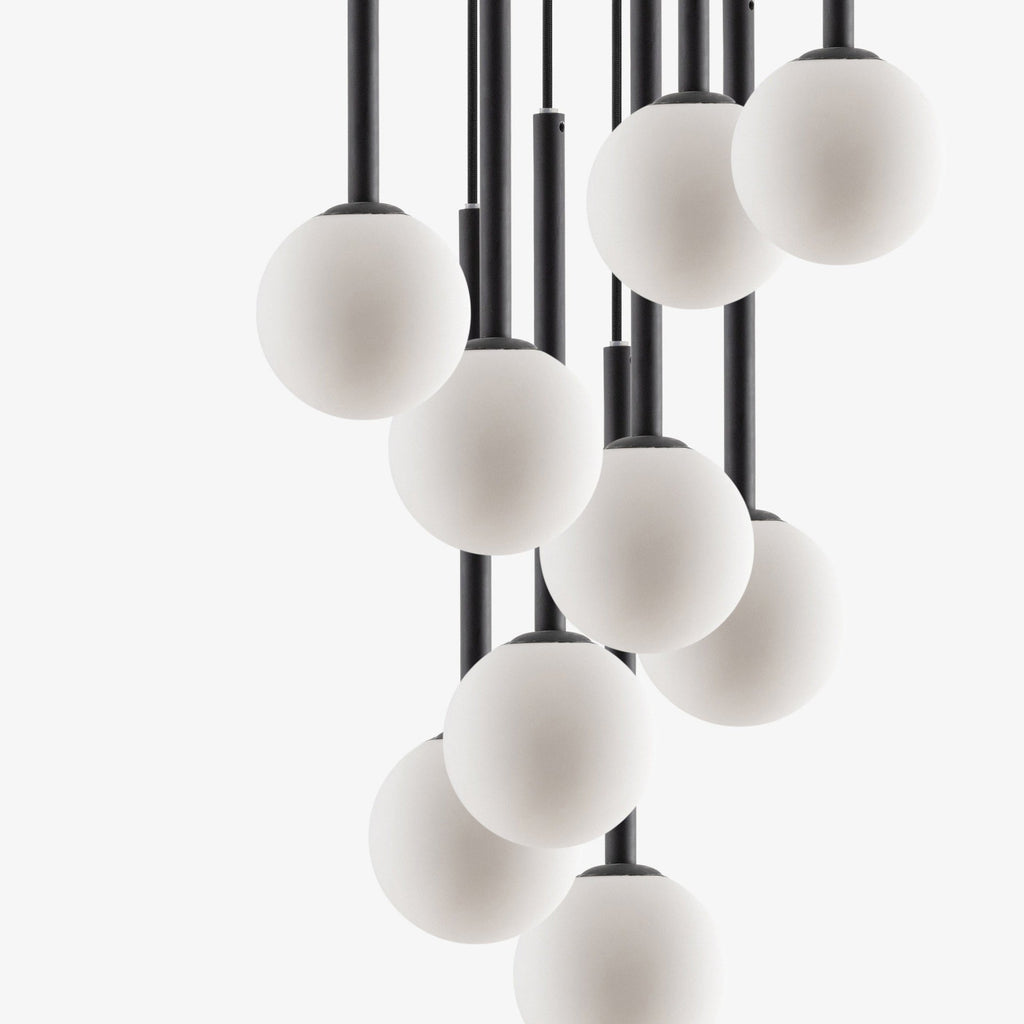 Opal Ball Cluster Ceiling Light - Charcoal