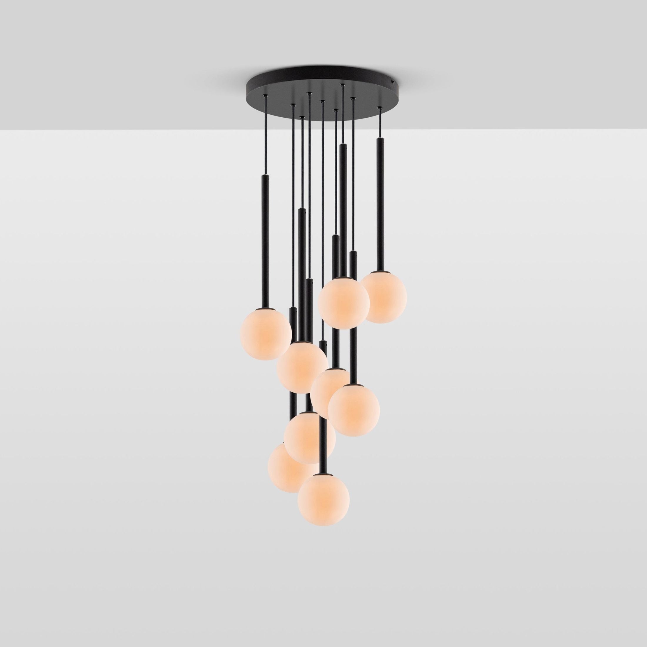 Opal Ball Cluster Ceiling Light - Charcoal