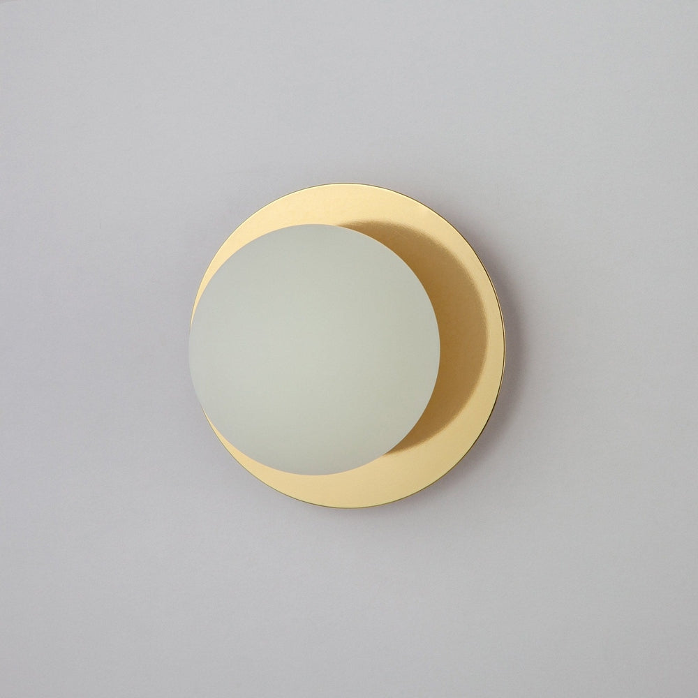 Opal Disc Wall Light - Brass