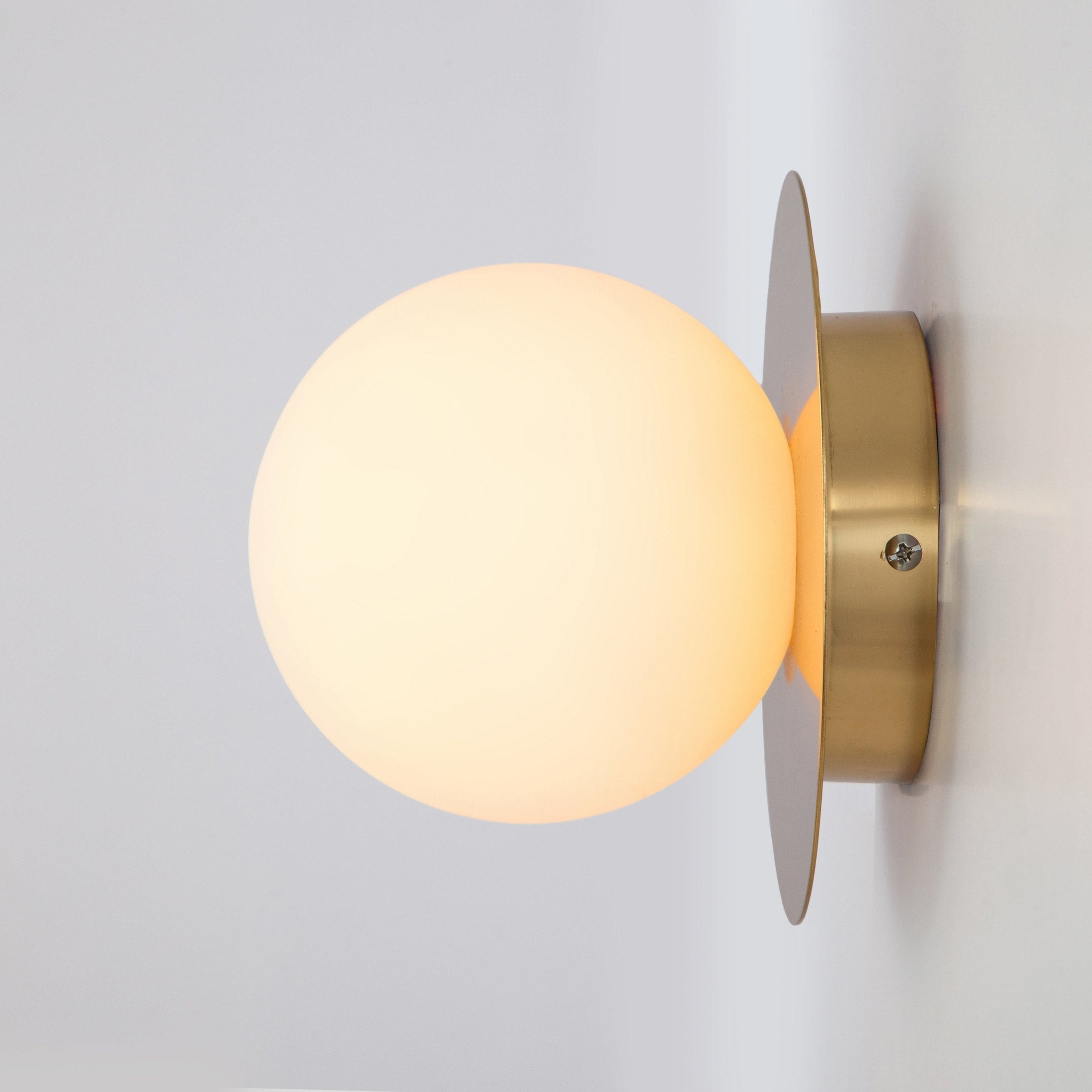 Opal Disc Wall Light - Brass