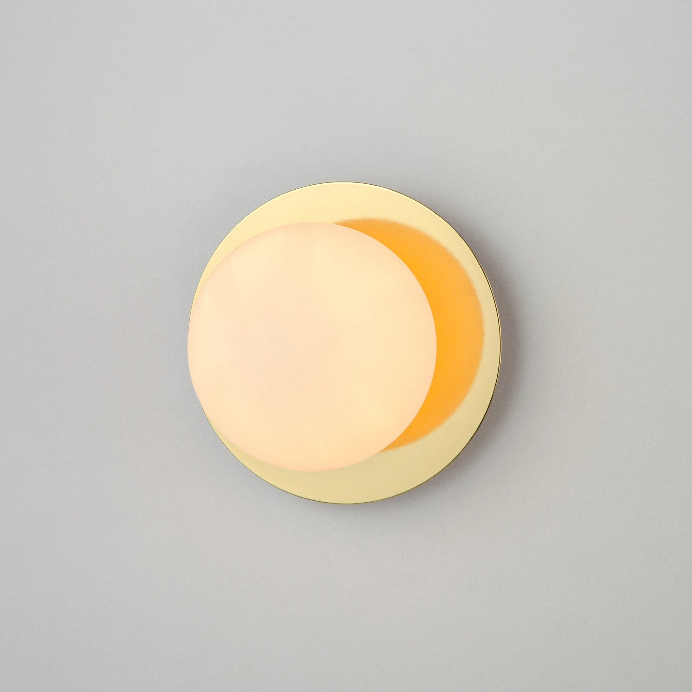Opal Disc Wall Light - Brass