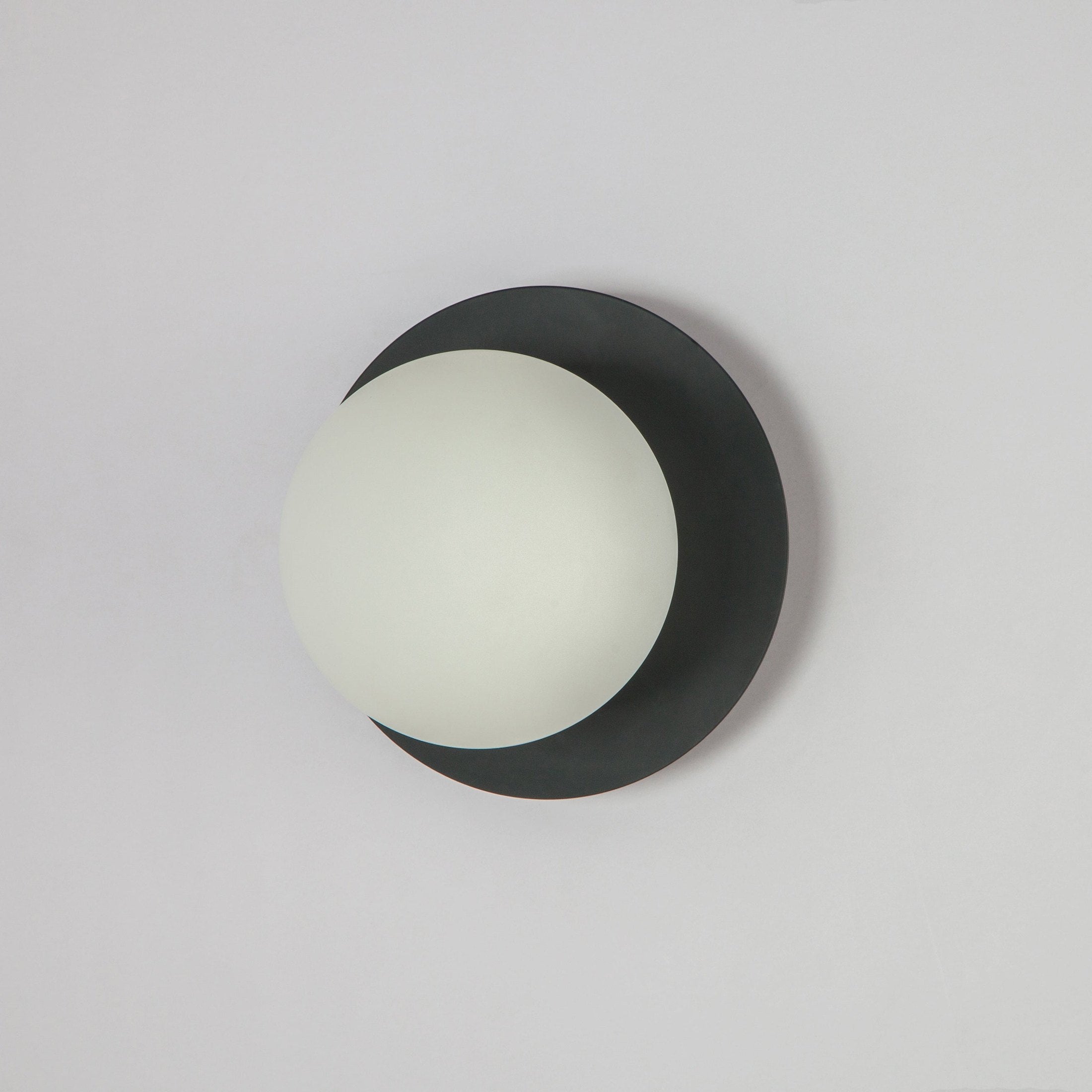 Opal Disc Wall Light - Charcoal