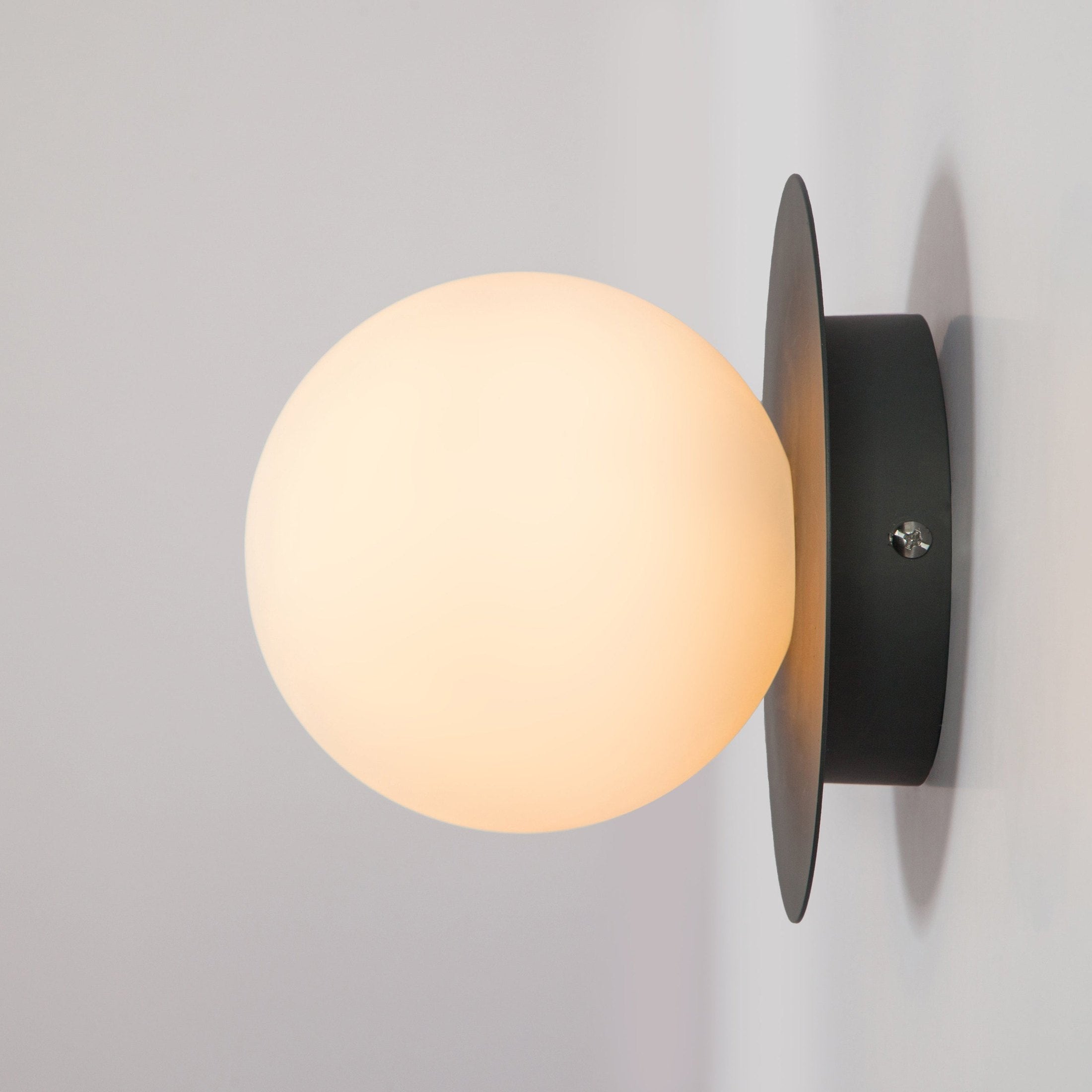 Opal Disc Wall Light - Charcoal