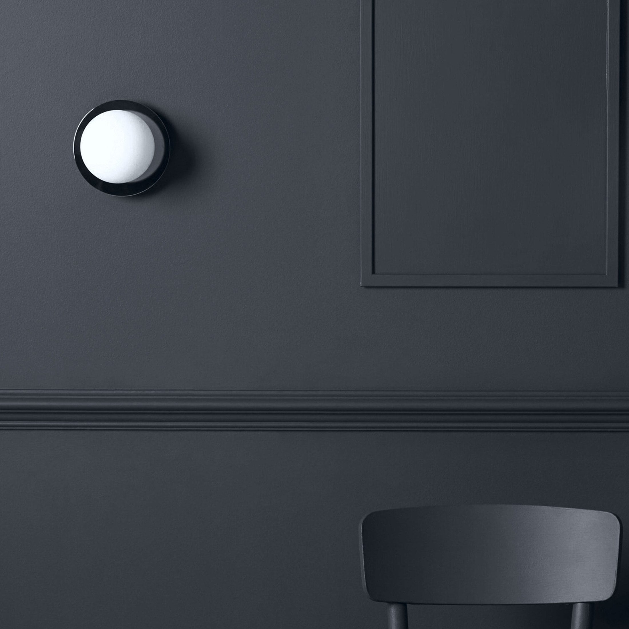Opal Disc Wall Light - Charcoal