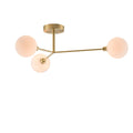 3 Light Flush Ceiling Light - Brass