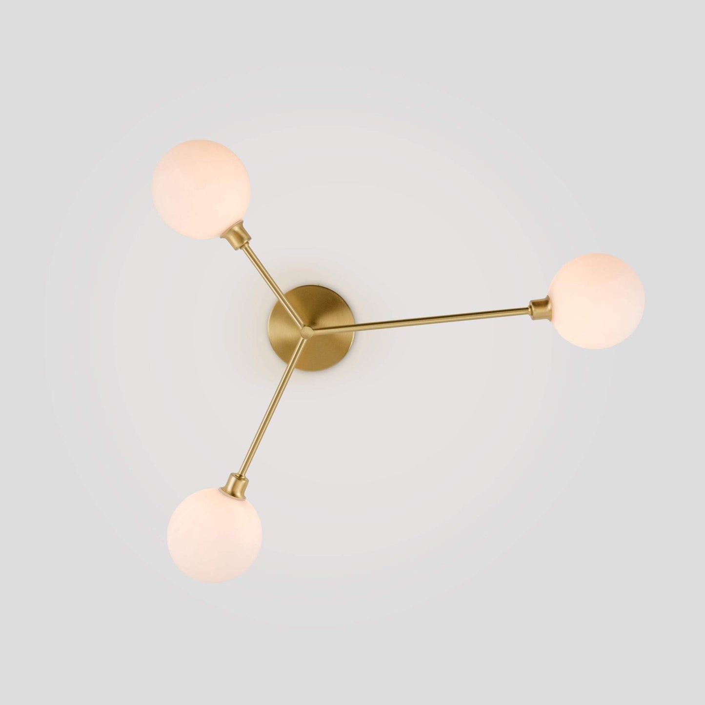 3 Light Flush Ceiling Light - Brass