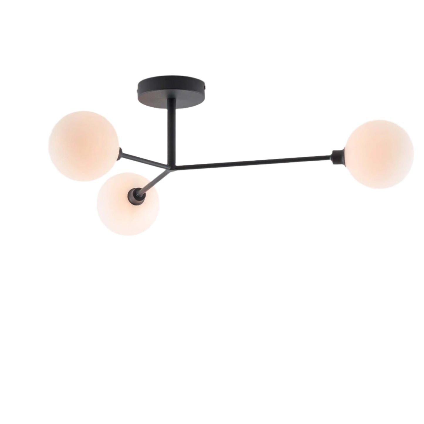 3 Light Flush Ceiling Light - Charcoal
