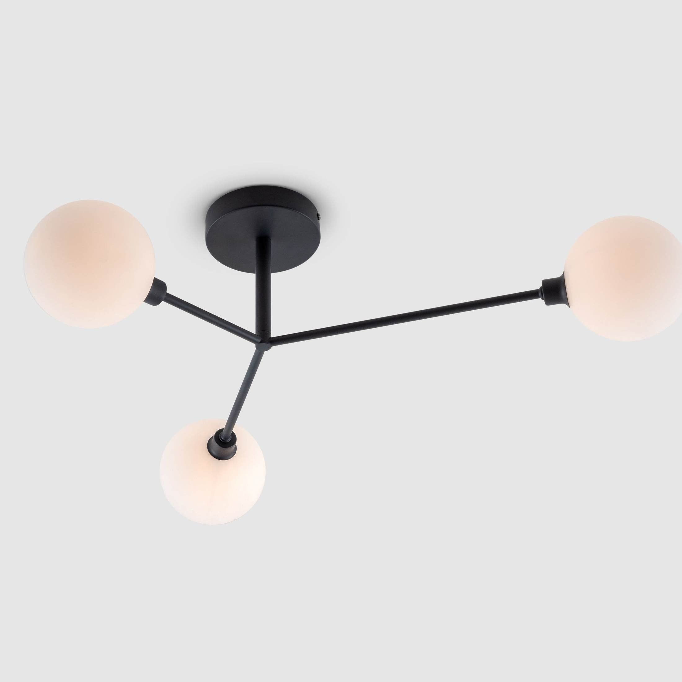 3 Light Flush Ceiling Light - Charcoal