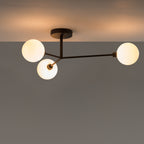 3 Light Flush Ceiling Light - Charcoal