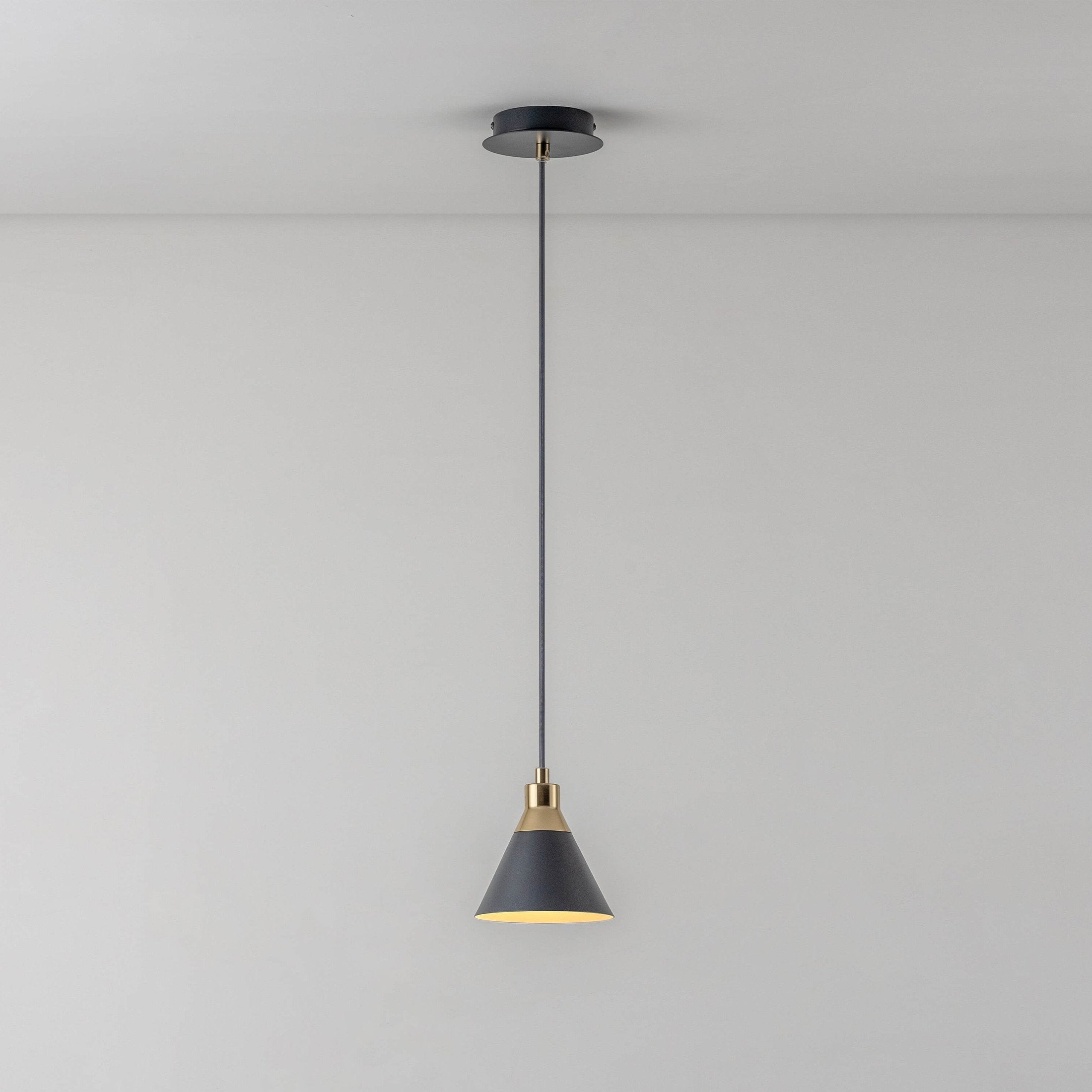 Cone Pendant Ceiling Light - Charcoal