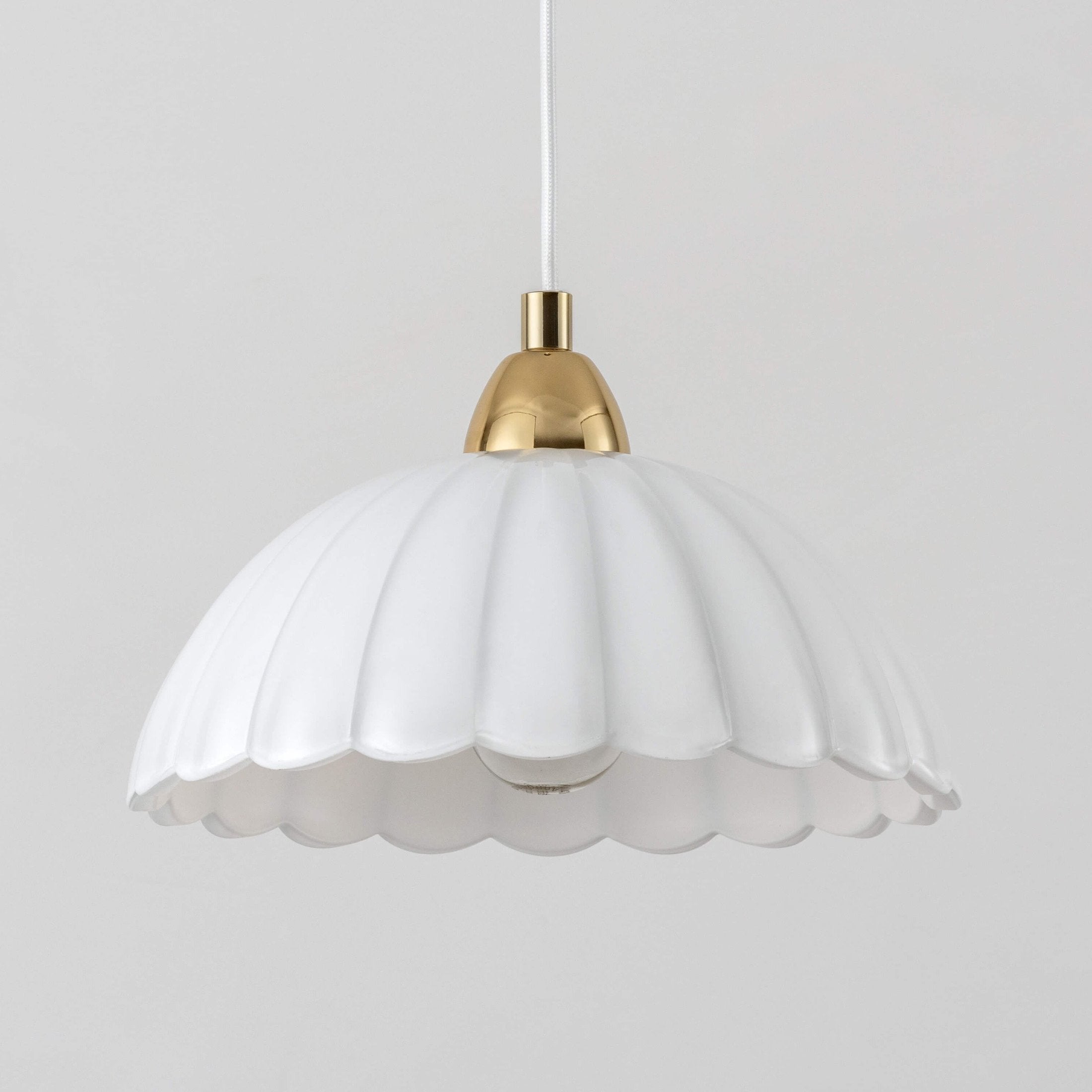 Flower Glass Pendant Ceiling Light - White