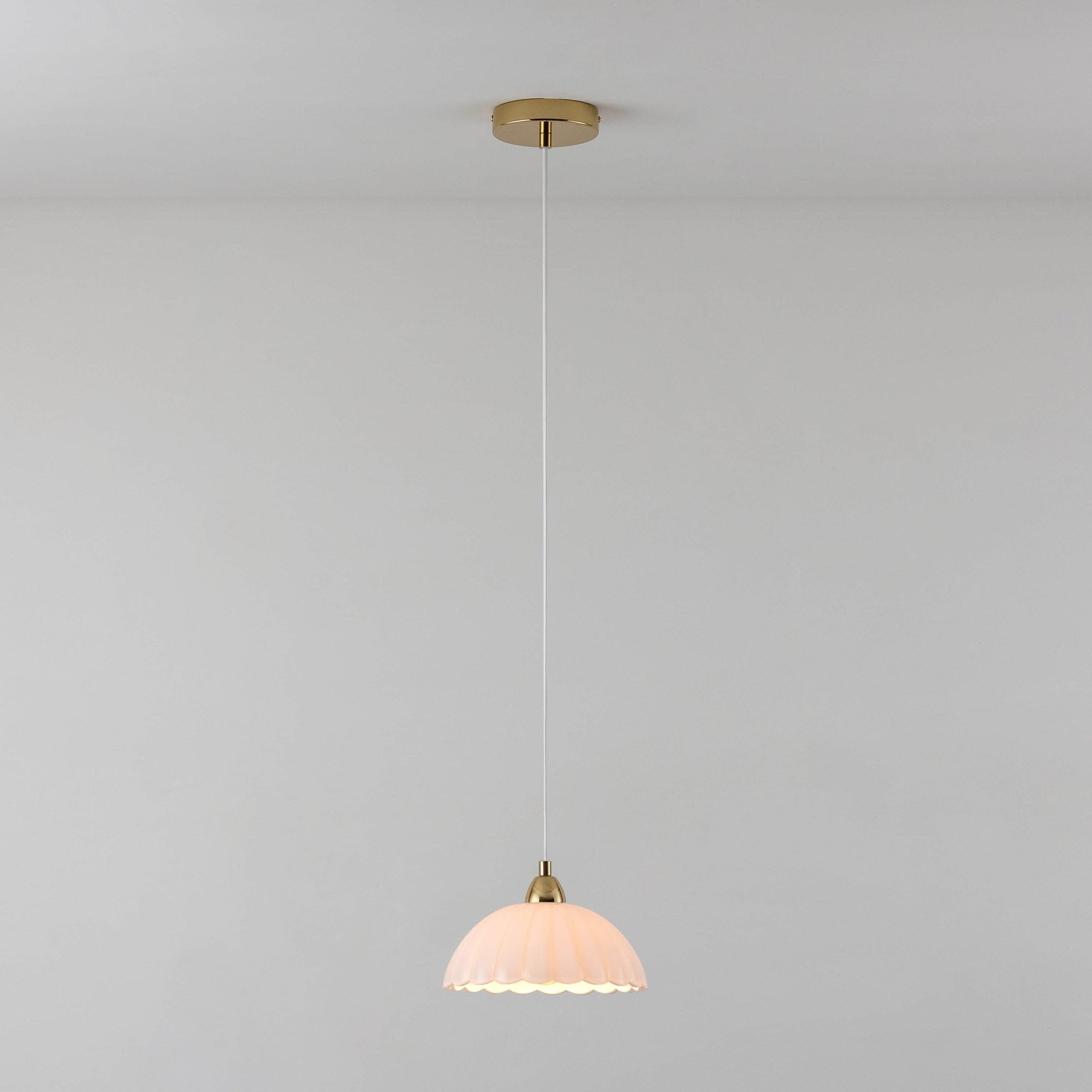 Flower Glass Pendant Ceiling Light - White