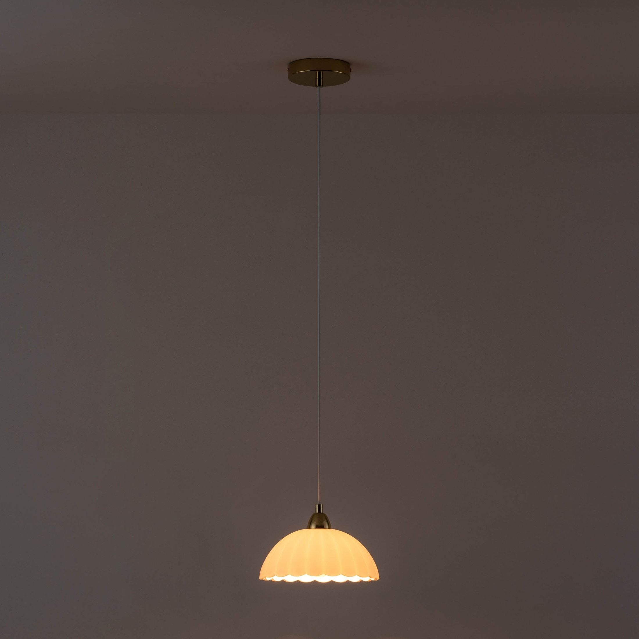 Flower Glass Pendant Ceiling Light - White