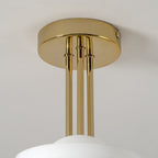 Glass Bowl Ceiling Light - Brass