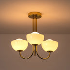 Glass Bowl Ceiling Light - Brass