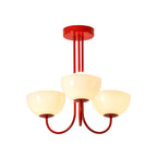 Glass Bowl Ceiling Light - Red