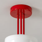 Glass Bowl Ceiling Light - Red