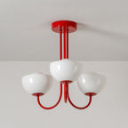Glass Bowl Ceiling Light - Red