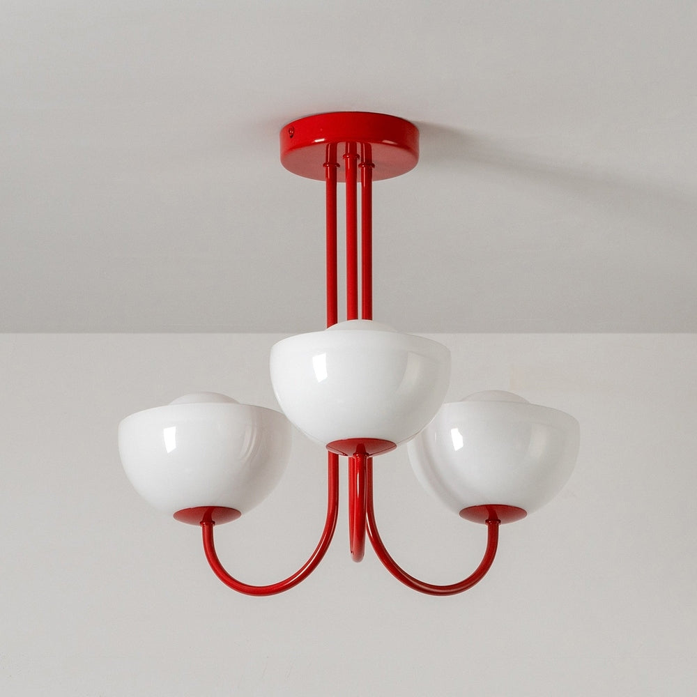 Glass Bowl Ceiling Light - Red