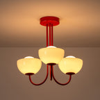 Glass Bowl Ceiling Light - Red