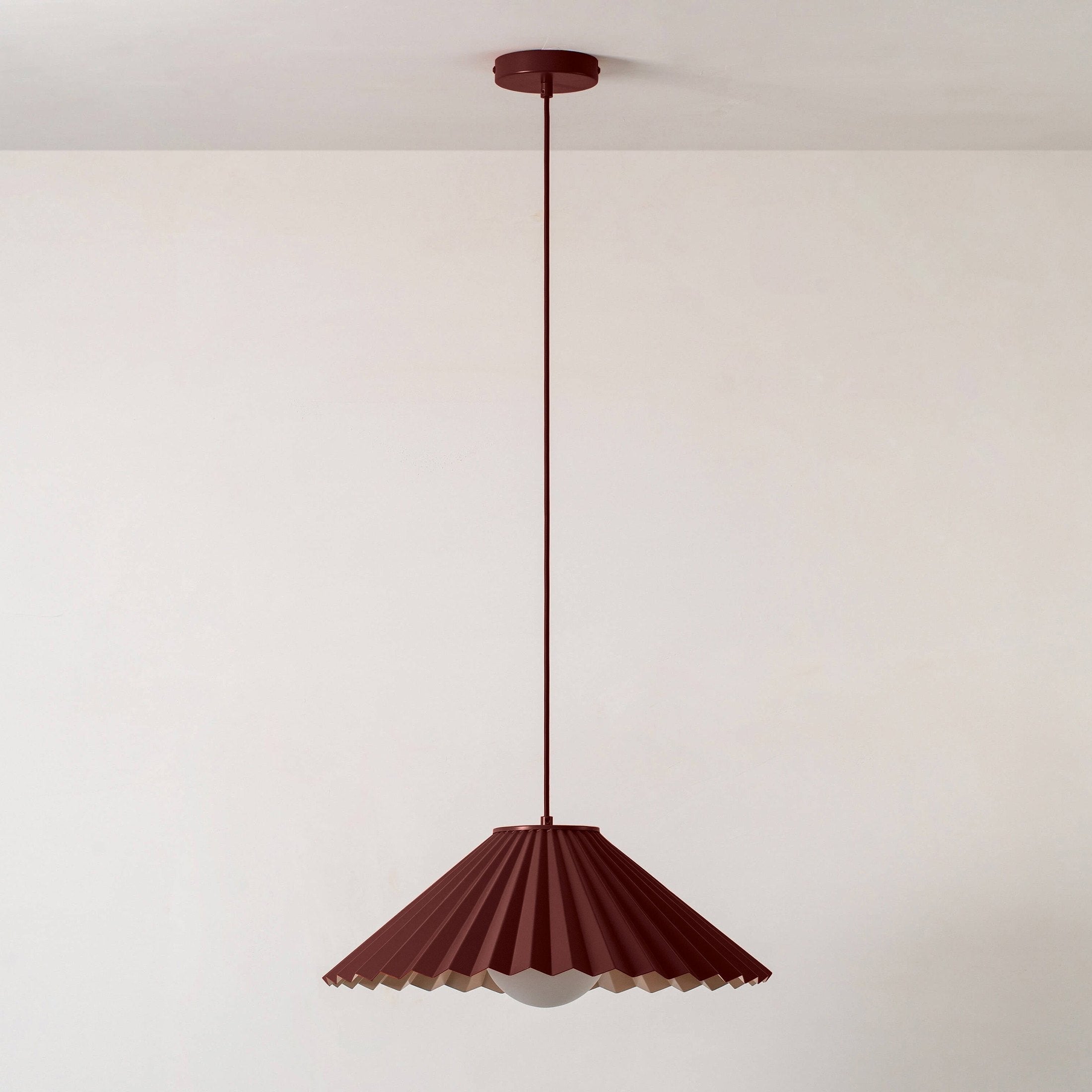x Emma Gurner: The Pleat Ceiling Pendant - Burgundy