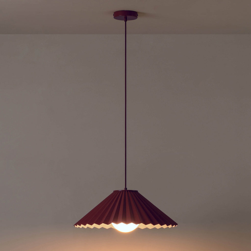 x Emma Gurner: The Pleat Ceiling Pendant - Burgundy