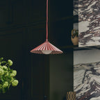 x Emma Gurner: The Pleat Ceiling Pendant Small - Burgundy