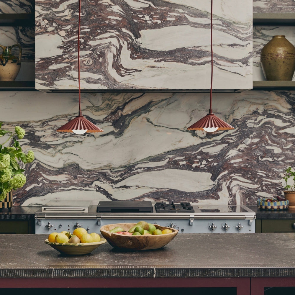 The Pleat Ceiling Pendant Small - Burgundy | Outlet