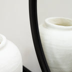 Higgins - Black Metal Modern Round Wall Mirror 40cm x 40cm