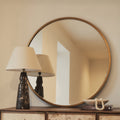 Higgins - Gold Metal Modern Round Wall Mirror 100cm x 100cm