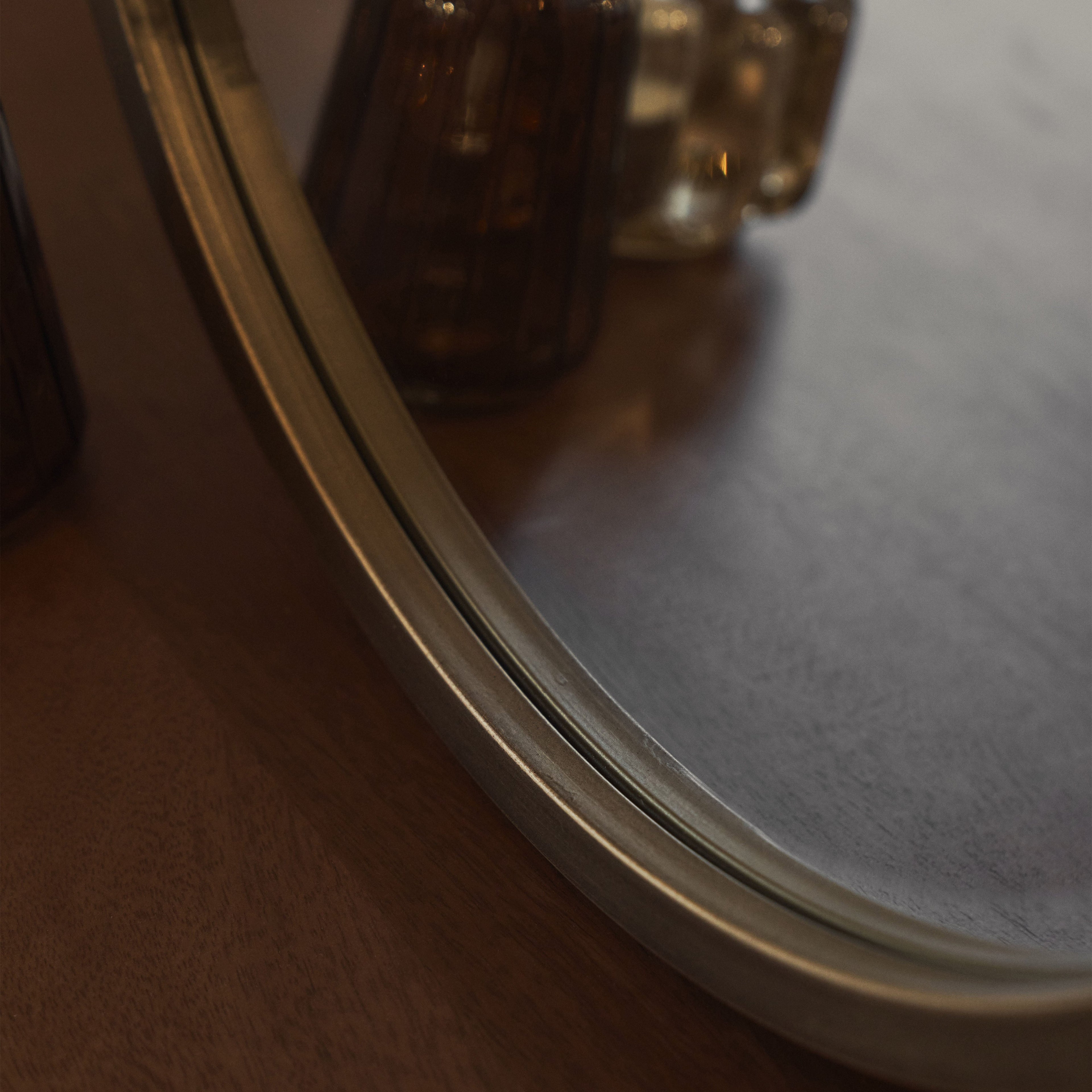 Higgins - Gold Metal Modern Round Wall Mirror 40cm x 40cm