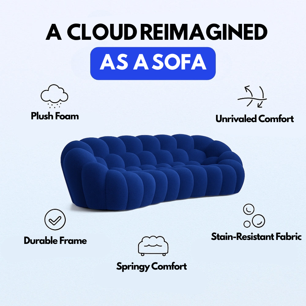 Lumo Classic: Compact 2-Seat Bubble Sofa in Vibrant Orange