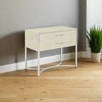 Modern Remix Large Bedside Table - Pearl