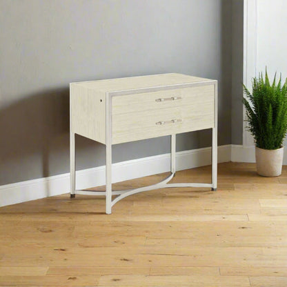 Modern Remix Large Bedside Table - Pearl