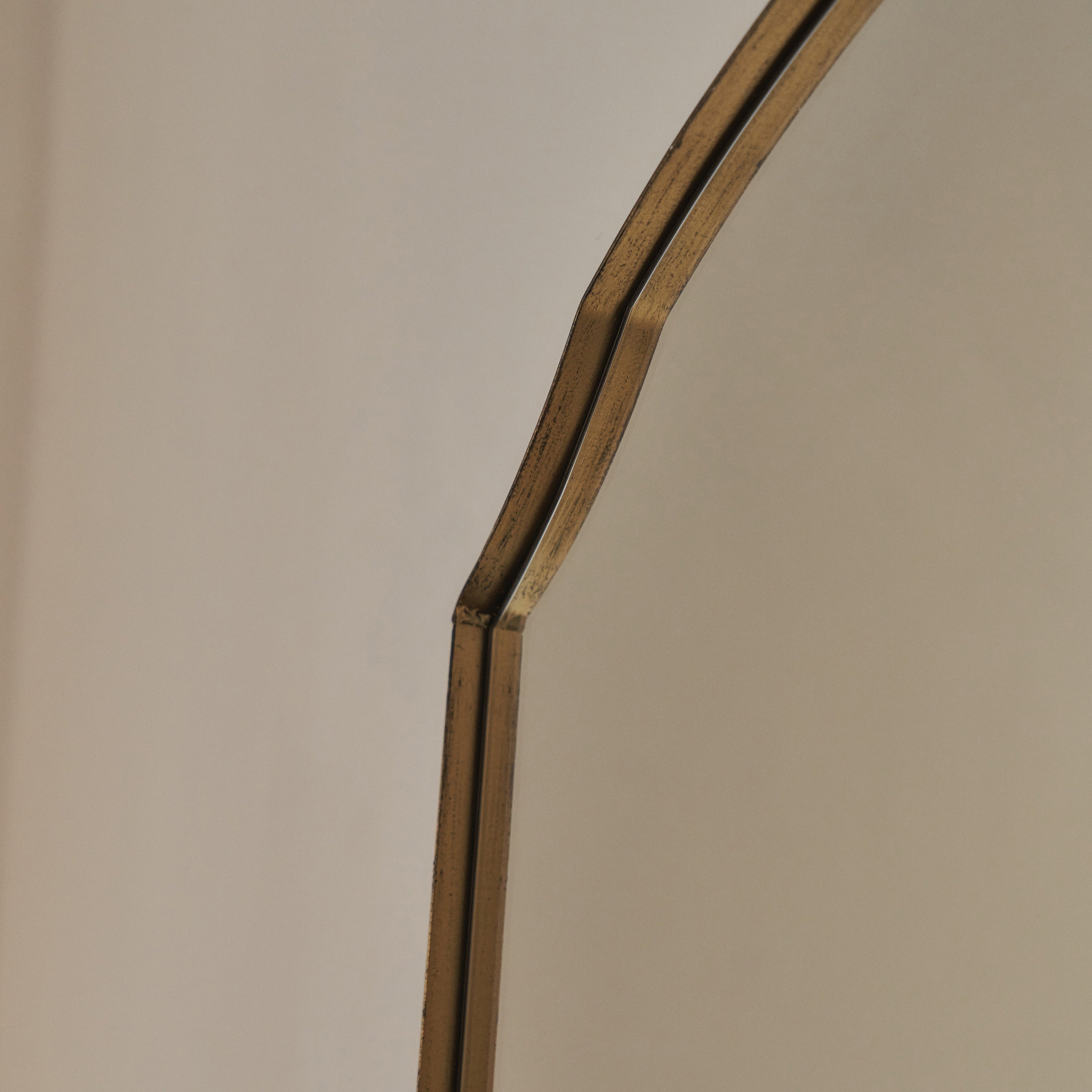 Isla - Gold Arched Metal Overmantle Wall Mirror 120cm x 90cm