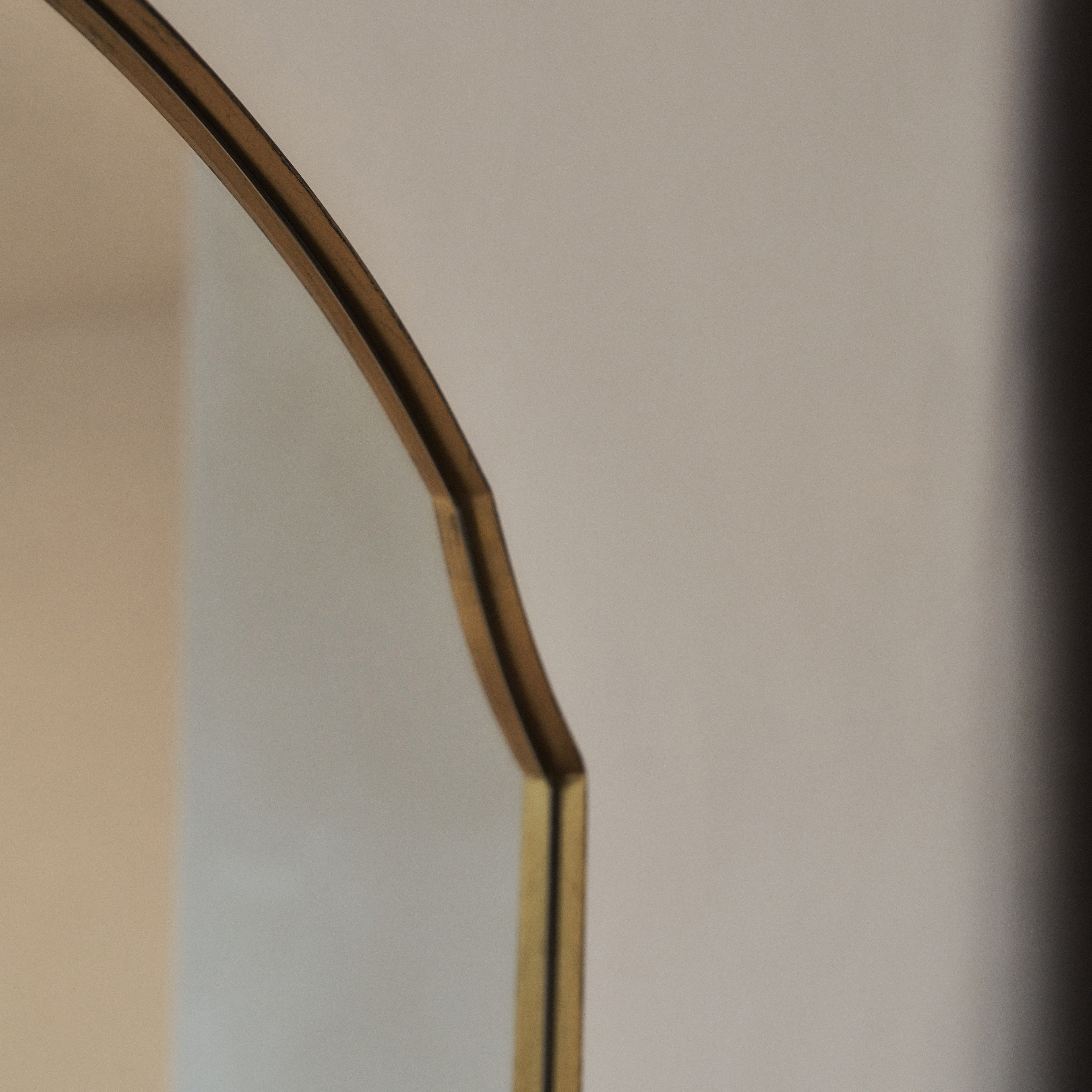 Isla - Gold Arched Metal Overmantle Wall Mirror 120cm x 90cm