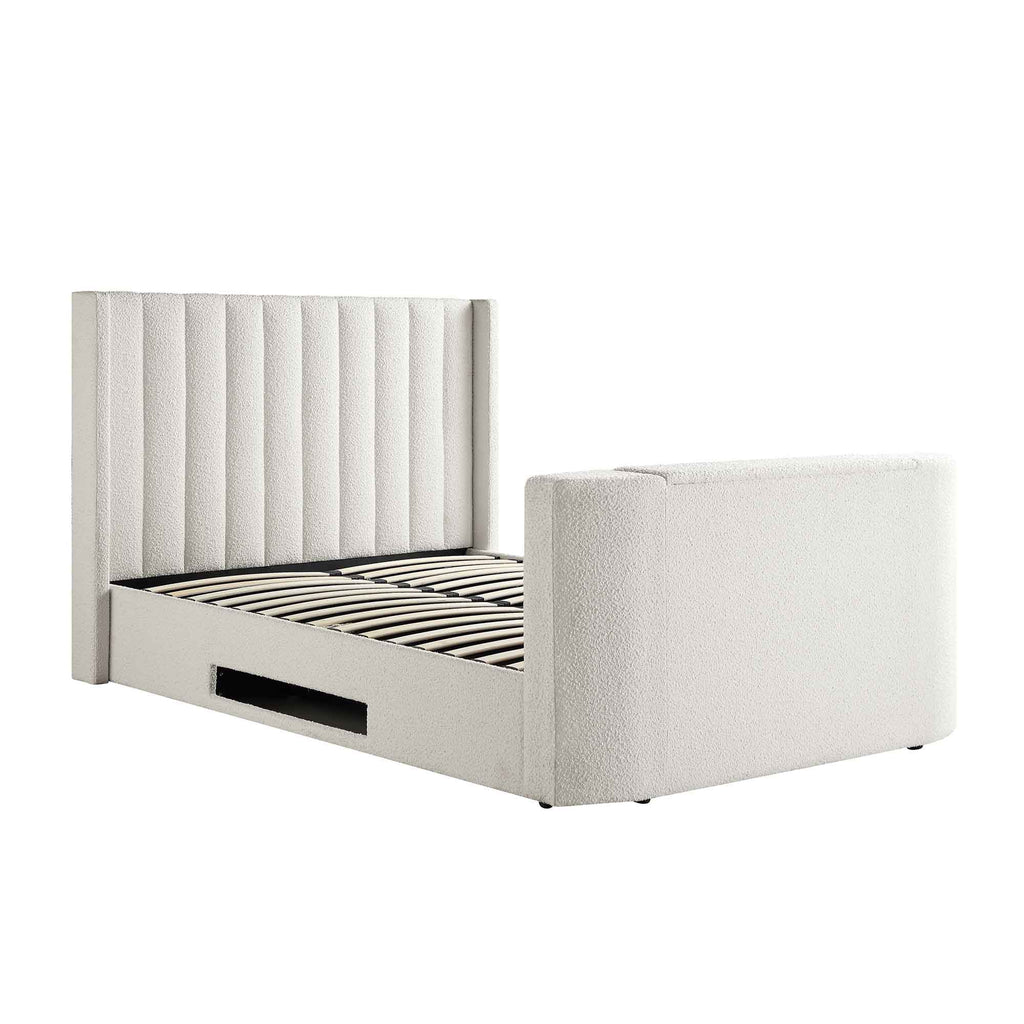 Wilton White Boucle Ottoman TV Bed