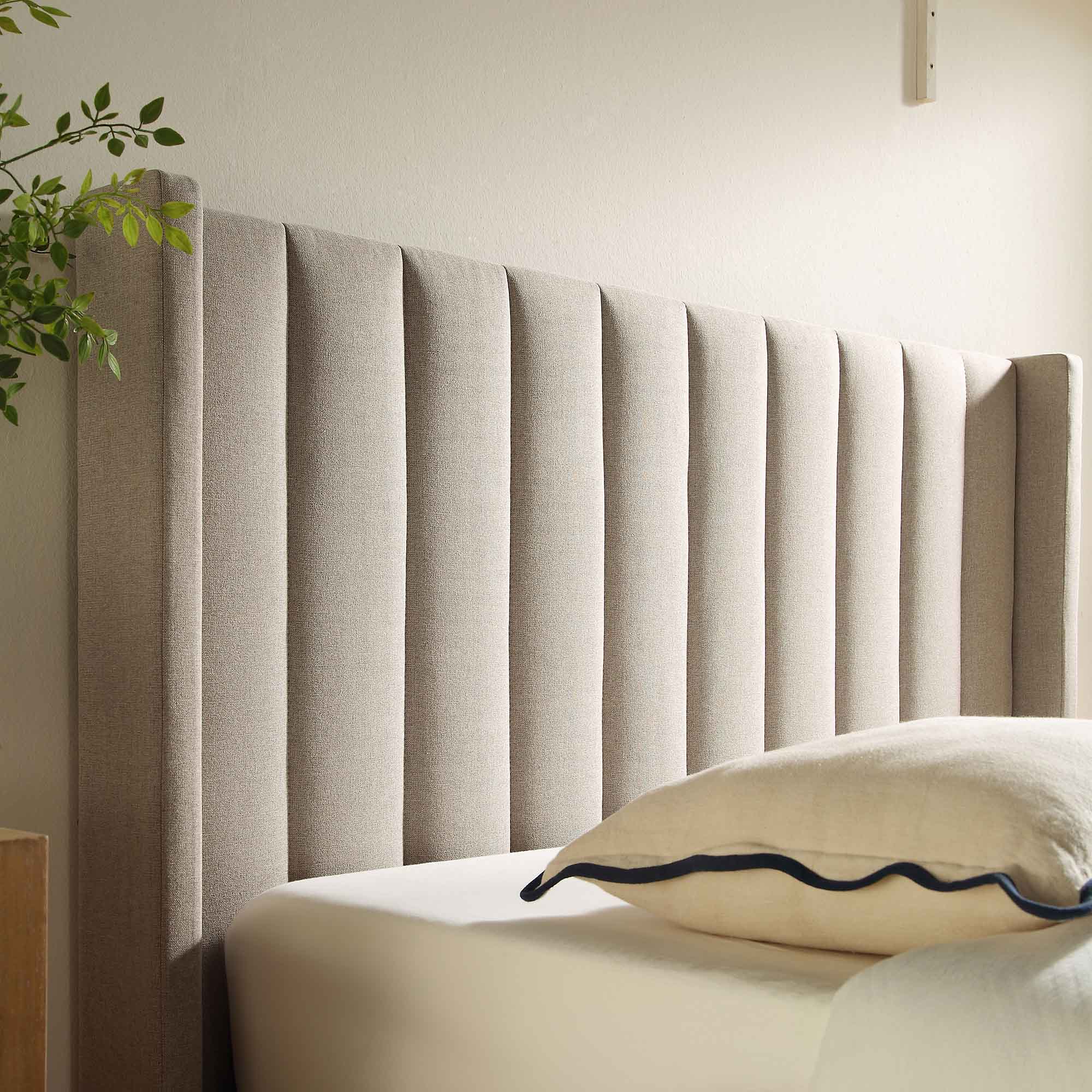 Wilton Warm Stone Fabric Ottoman TV Bed