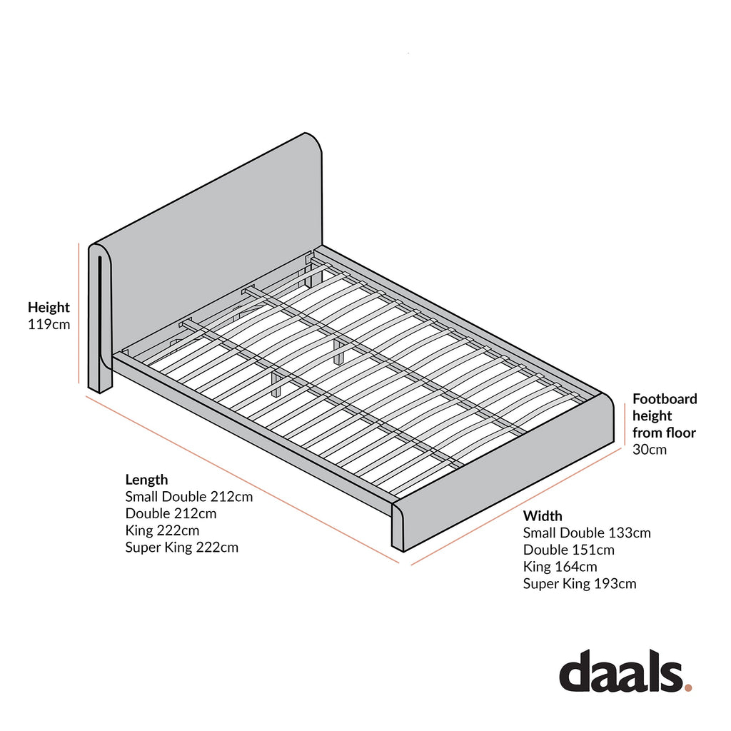 Hampstead Taupe Boucle Curved Bed