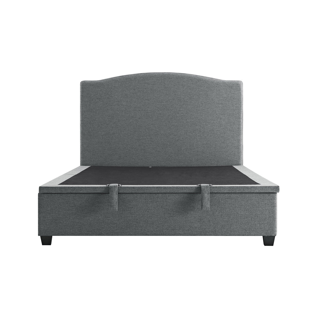 Chilworth Upholstered Ottoman Storage Bed, Dark Grey Weave Fabric