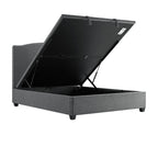 Chilworth Upholstered Ottoman Storage Bed, Dark Grey Weave Fabric