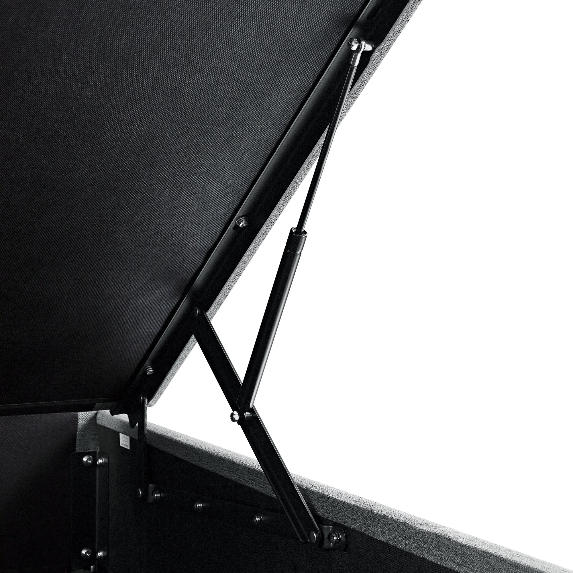 Chilworth Upholstered Ottoman Storage Bed, Dark Grey Weave Fabric