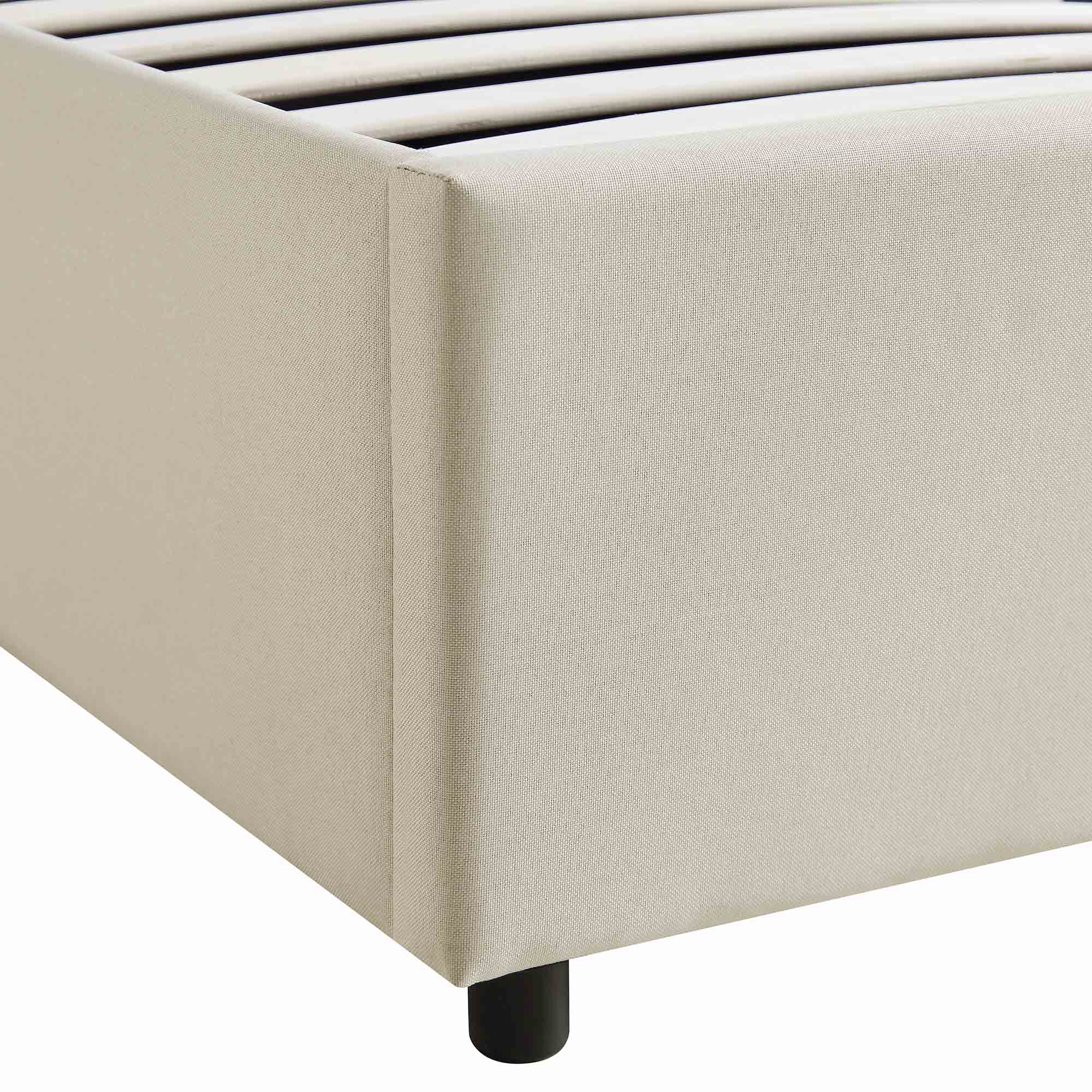 Pimlico End Opening Ottoman Storage Bed Frame with Multi-colour LED Headboard (Beige Fabric)