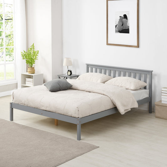 Linnelle Solid Wood Bed Frame in Grey